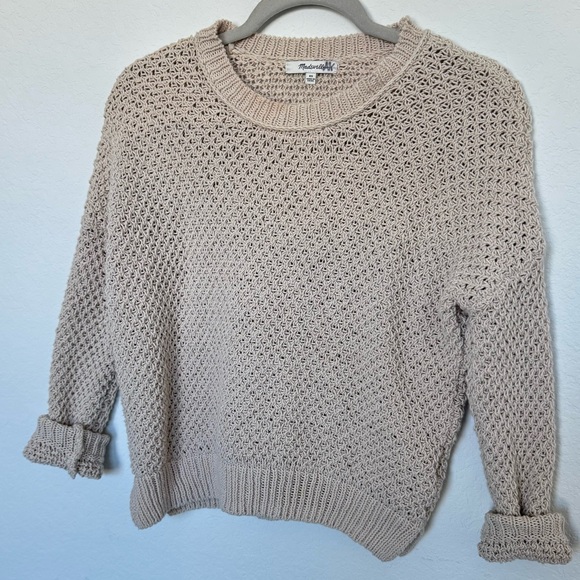 Sold 🤍Madewell French quarter pullover seed stitch sweater in oatmeal beige xs - Picture 10 of 10